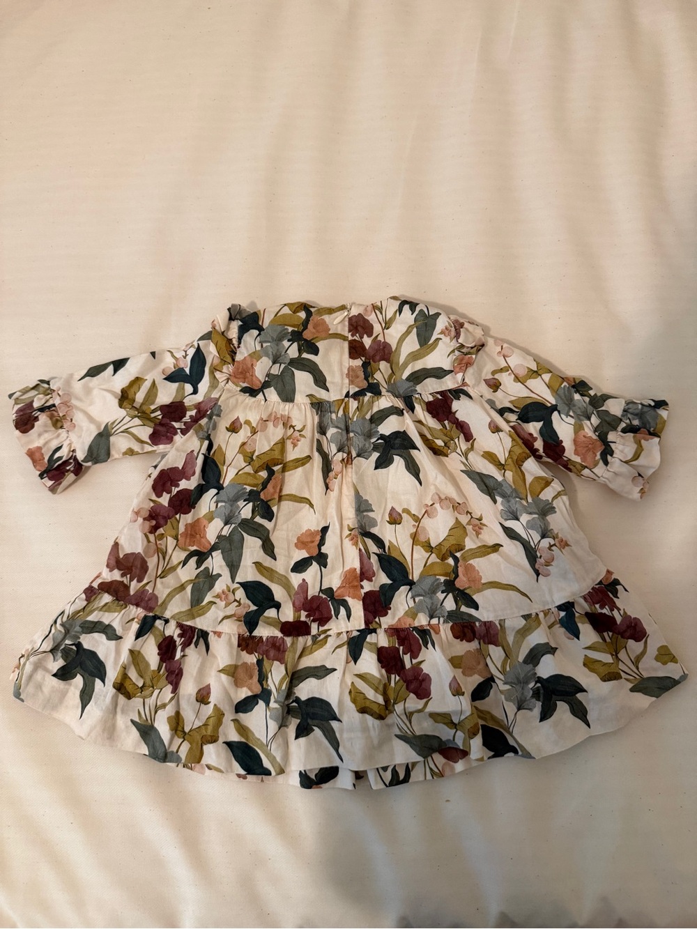 Pili Carrera Dress with Green and Burgundy Floral Print 12M